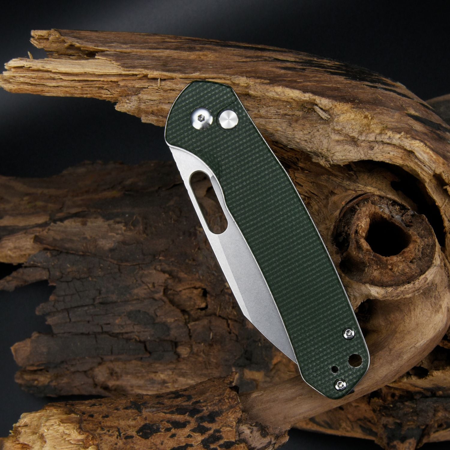 CJRB Pyrite Alt Wharncliffe J1925A-MGN folding knife side view