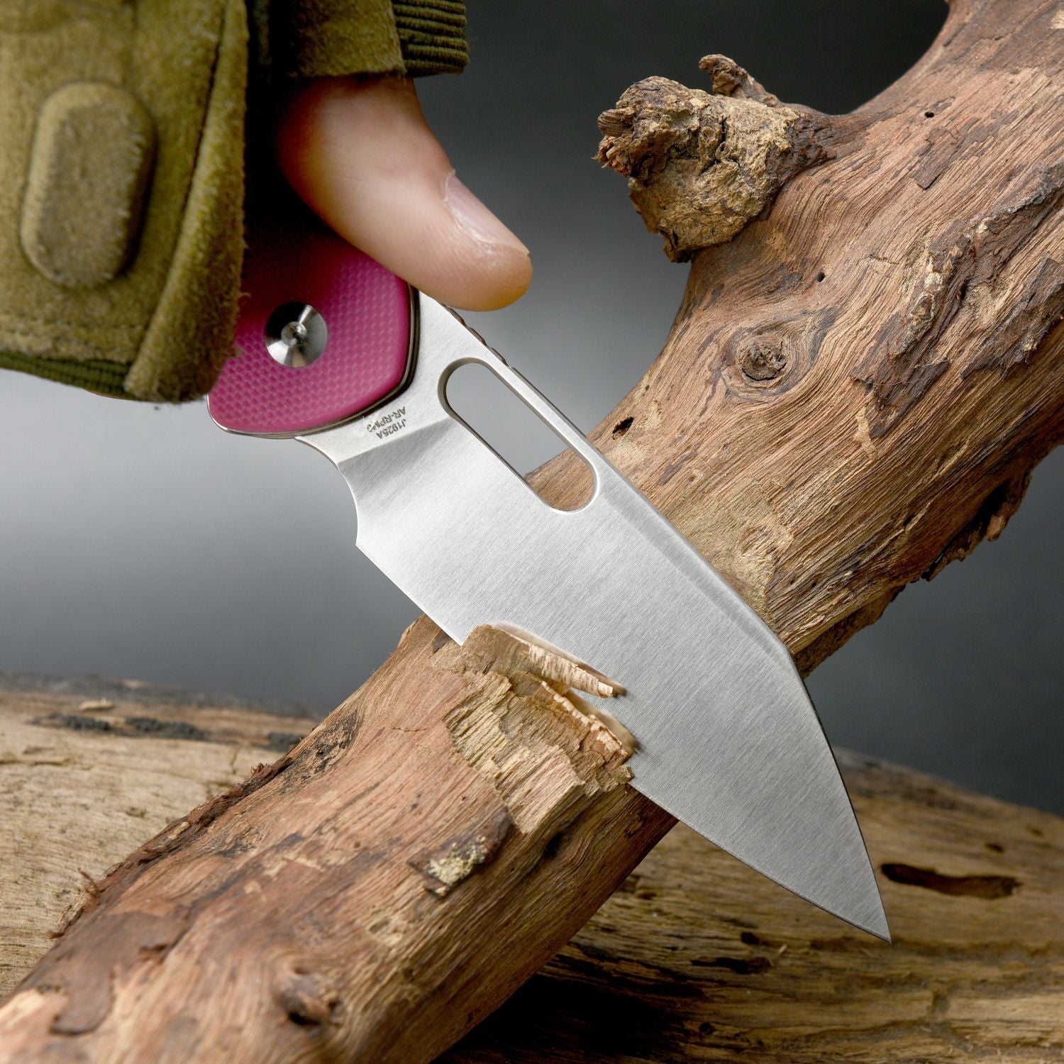 CJRB Pyrite Alt Wharncliffe J1925A knife detail