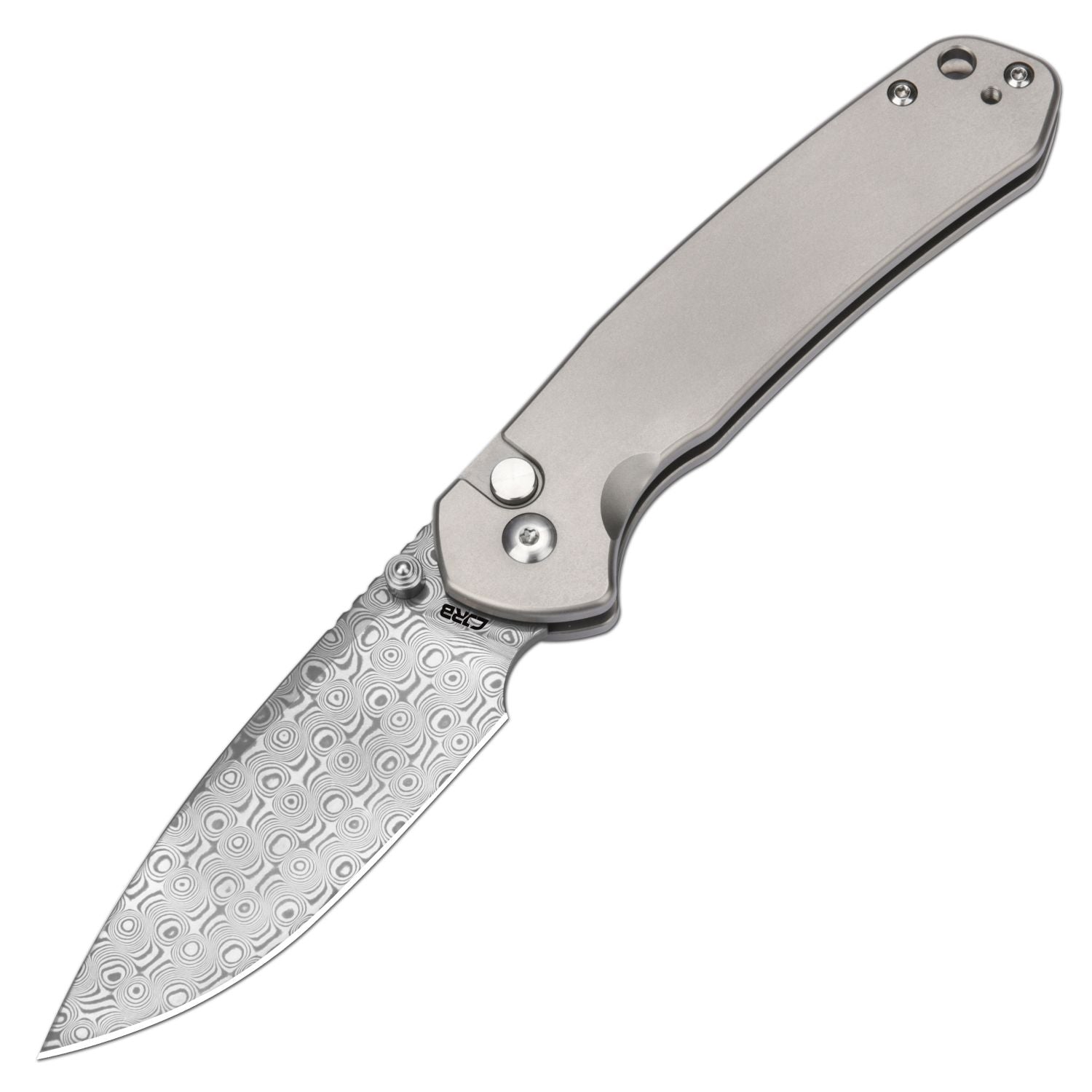 CJRB Pyrite J1925T-DM folding knife with Damascus blade