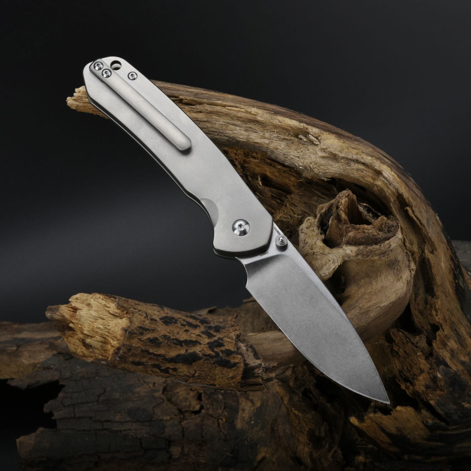 CJRB Pyrite J1925T-GCF folding knife with titanium handle