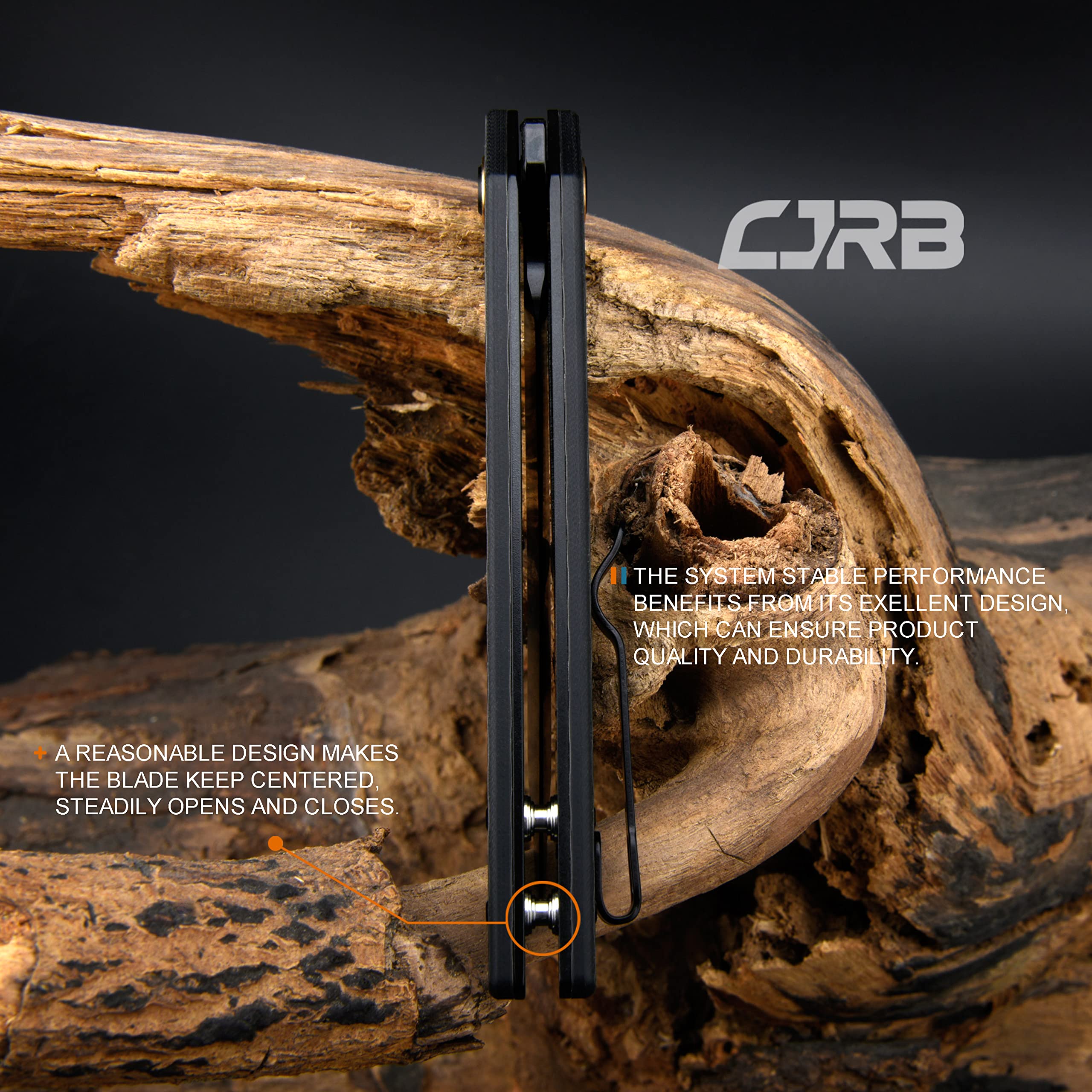 CJRB Rampart J1907 folding knife side view